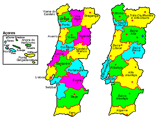 OC] Ao contrário de muitos países que têm regiões e sub-regiões bem  definidas, Portugal Continental é uma salganhada de regiões estatísticas e  administrativas que não batem uma com a outra. Como não